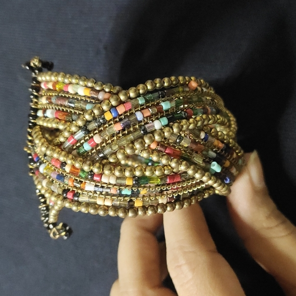 Multicolour adjustable cuff bracelet - Picture 3 of 6
